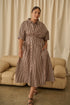 Wilderra Pleated Midi Dress Tiramisu Curve