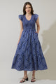 Zenira Paisley Sunfire Tiered Midi Dress