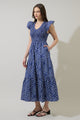 Zenira Paisley Sunfire Tiered Midi Dress