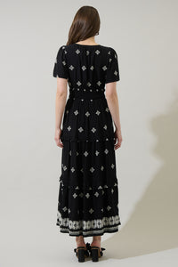 Malya Embroidered Palmer Tiered Maxi Dress
