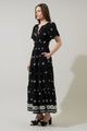 Malya Embroidered Palmer Tiered Maxi Dress