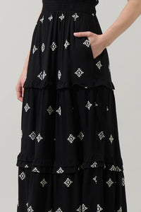 Malya Embroidered Palmer Tiered Maxi Dress