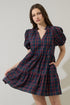 Chapman Plaid Jacey Babydoll Mini Dress
