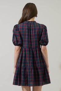 Chapman Plaid Jacey Babydoll Mini Dress