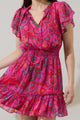 Anais Floral Bumble Ruffle Mini Dress