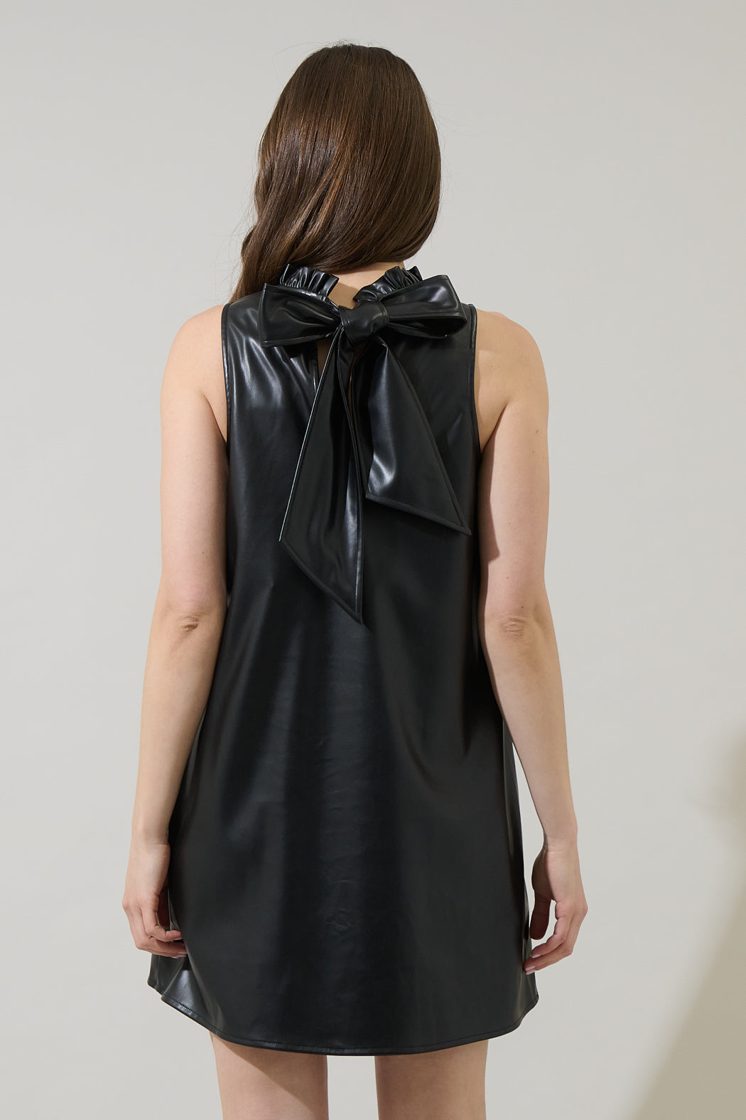 Polley Faux Leather Benson Trapeze Mini Dress Black / XL by Sugarlips Polley Faux Leather Benson Trapeze Mini Dress Black / XL by Sugarlips