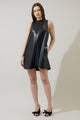 Polley Leather Benson Trapeze Mini Dress