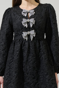 Arielle Jacquard Glow Bow Dress