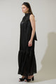 Maeva Organza Mockneck Maxi Dress
