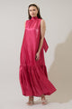 Maeva Organza Mockneck Maxi Dress