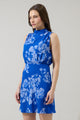 Lilith Floral Hallie Mock Neck Mini Dress