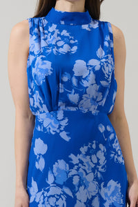 Lilith Floral Hallie Mock Neck Mini Dress