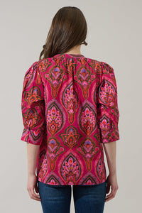 Azura Paisley Irina Split Neck Top