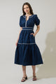Taliah Puff Sleeve Midi Dress