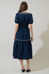 Taliah Puff Sleeve Midi Dress
