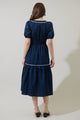 Taliah Puff Sleeve Midi Dress