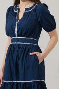 Taliah Puff Sleeve Midi Dress