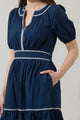 Taliah Puff Sleeve Midi Dress
