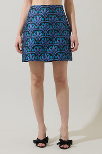 Aurra Jacquard A-line Mini Skirt