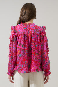 Anais Floral Raj Ruffle Balloon Sleeve