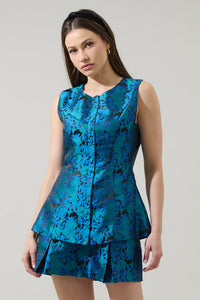 Farrah Jacquard Maize Sleeveless Top