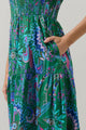 Vesper Geo Sunfire Tiered Midi Dress