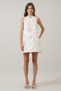 Jaiyana Jacquard Benson Trapeze Mini Dress