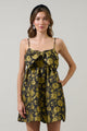 Thalia Jacquard Bow Tie Babydoll Mini Dress