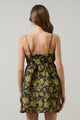 Thalia Jacquard Bow Tie Babydoll Mini Dress