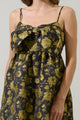 Thalia Jacquard Bow Tie Babydoll Mini Dress