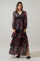 Briala Organza Sandy Pleated Maxi Dress
