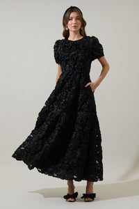Eirene Rosette Becca Tiered Maxi Dress