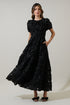 Eirene Rosette Becca Tiered Maxi Dress
