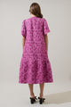 Arielle Jacquard Floral Ely Midi Dress