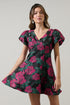 Noemie Jacquard Lara Flare Mini Dress