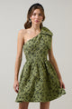 Arielle Jacquard Ivine Bow Mini Dress