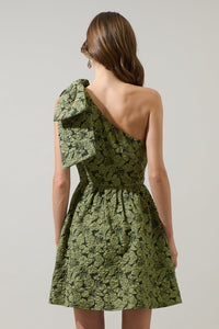 Arielle Jacquard Ivine Bow Mini Dress