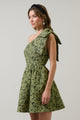 Arielle Jacquard Ivine Bow Mini Dress