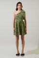 Arielle Jacquard Ivine Bow Mini Dress