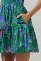 Vesper Geo Aylin Smocked Mini Dress