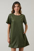 Polley Leather A-line Mini Dress