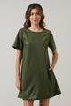 Polley Leather A-line Mini Dress