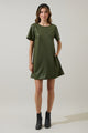 Polley Leather A-line Mini Dress