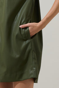Polley Leather A-line Mini Dress