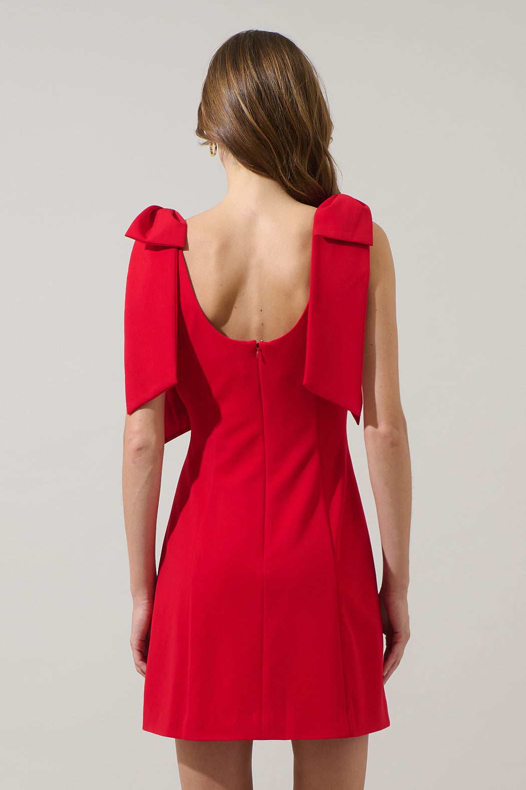 Naelle Shoulder Bow Mini Dress Red / XL by Sugarlips Naelle Shoulder Bow Mini Dress Red / XL by Sugarlips