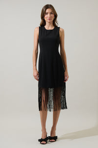 Ardena Sleeveless Fringe Midi Dress