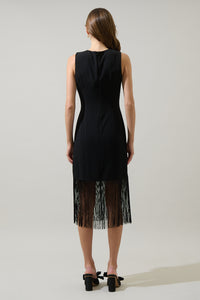 Ardena Sleeveless Fringe Midi Dress