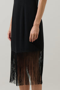 Ardena Sleeveless Fringe Midi Dress