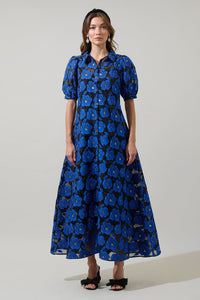 Midnight Rose Aveline Collared Maxi Dress