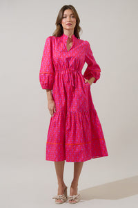 Vaila Floral Soraya Midi Tiered Dress